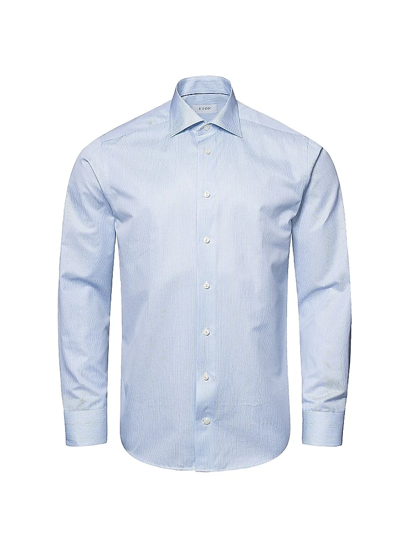 Contemporary-Fit Fine Striped Twill Shirt