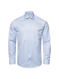 Contemporary-Fit Fine Striped Twill Shirt