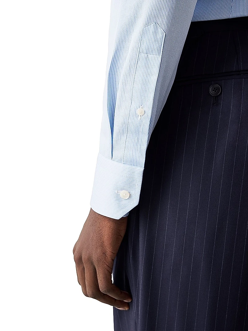 Contemporary-Fit Fine Striped Twill Shirt