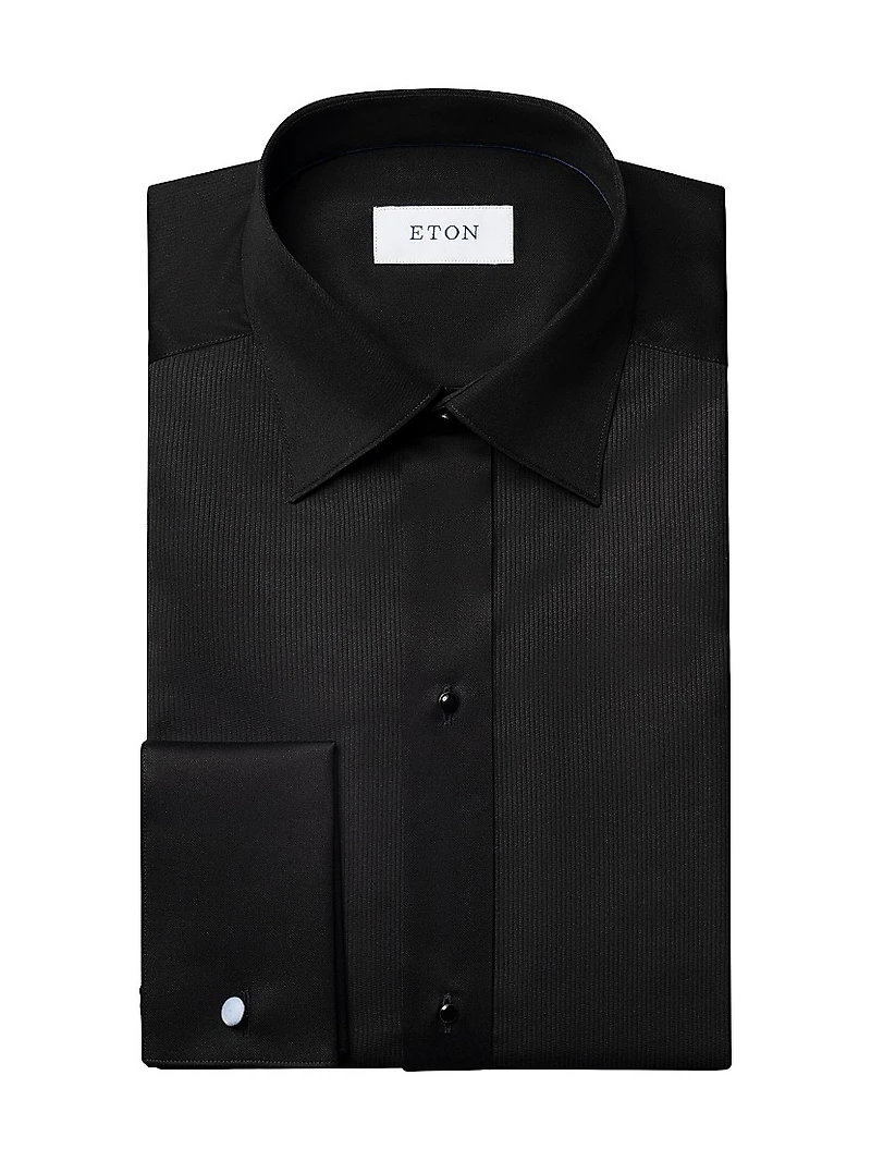 Slim-Fit Plissé Bib Tuxedo Shirt