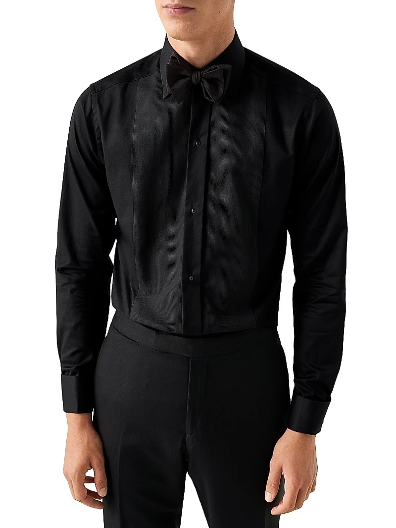 Slim-Fit Plissé Bib Tuxedo Shirt