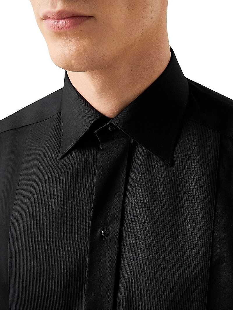 Slim-Fit Plissé Bib Tuxedo Shirt
