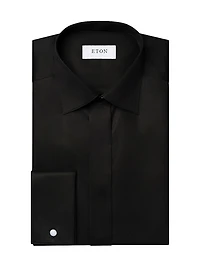 Contemporary-Fit Twill Fly Front Formal Shirt
