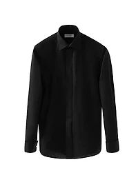 Contemporary-Fit Twill Fly Front Formal Shirt