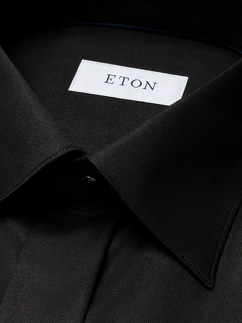 Contemporary-Fit Twill Fly Front Formal Shirt