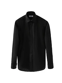 Slim-Fit Twill Fly Front Formal Shirt