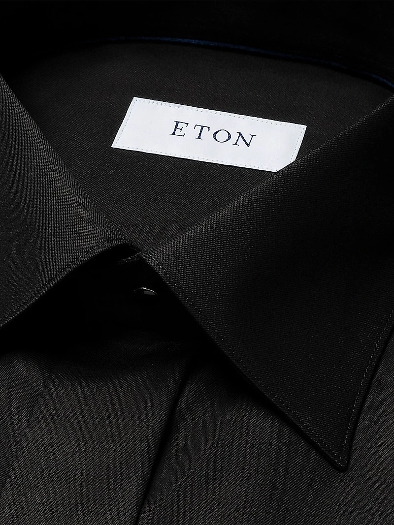 Slim-Fit Twill Fly Front Formal Shirt