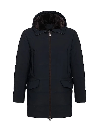Mens Parka with Select Shearling Lamb Collar