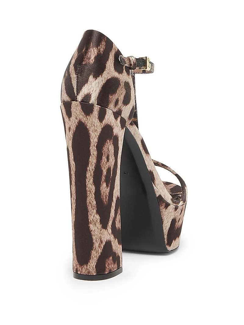 Raso Stampato145MM Leopard-Print Sandals