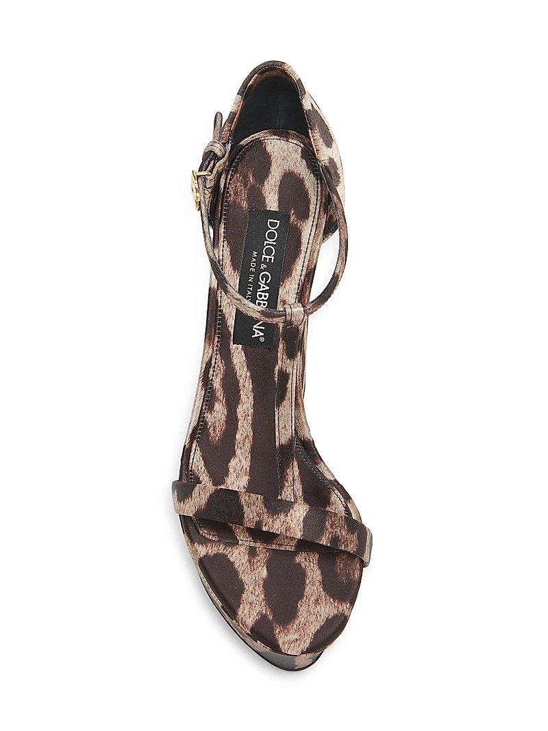 Raso Stampato145MM Leopard-Print Sandals
