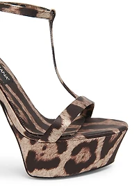 Raso Stampato145MM Leopard-Print Sandals