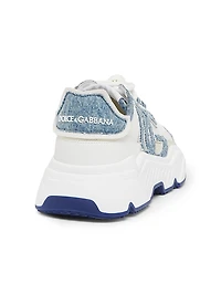 Mixed-Media Low-Top Sneakers