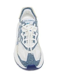 Mixed-Media Low-Top Sneakers