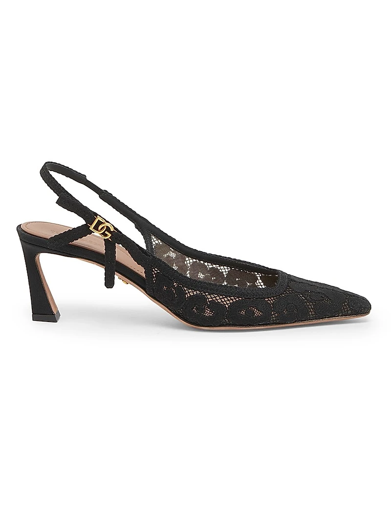 Pizzo Leo Lace 65MM Slingback Pumps