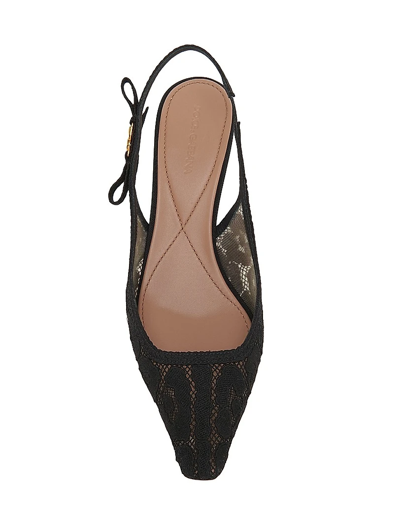 Pizzo Leo Lace 65MM Slingback Pumps