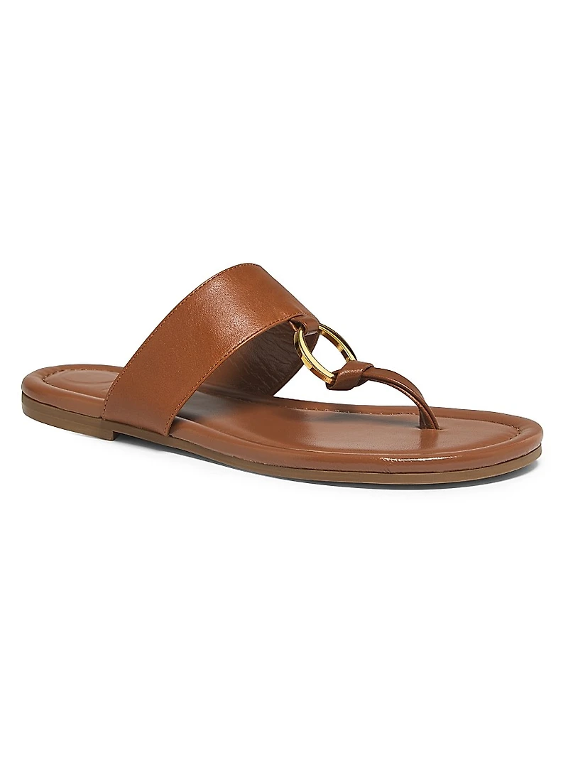 Olivia Leather Flat Sandals