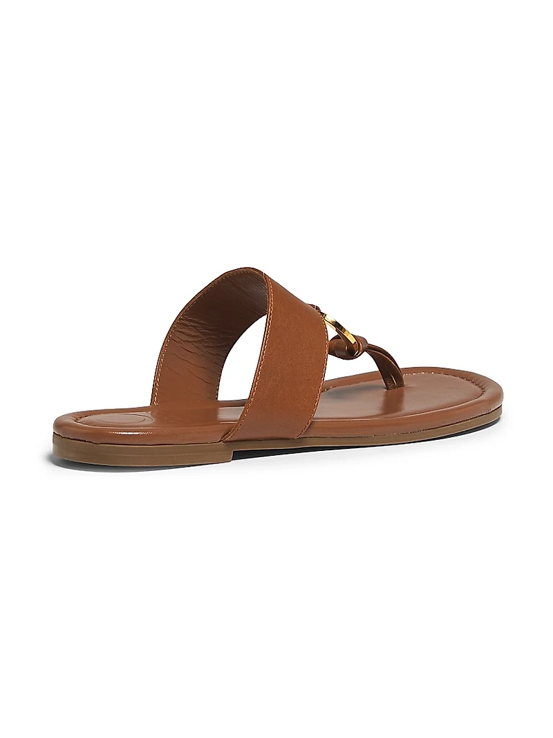 Olivia Leather Flat Sandals