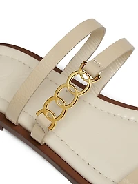 Juliet Glossy Leather Flat Sandals