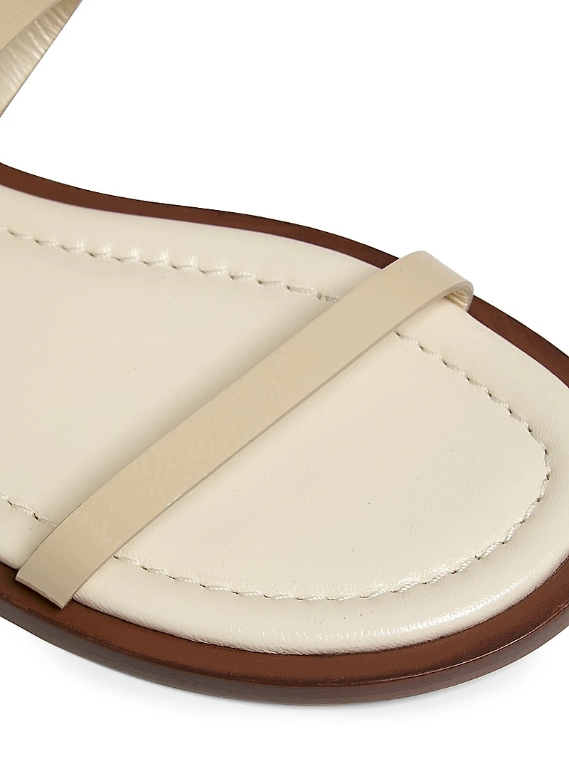 Juliet Glossy Leather Flat Sandals