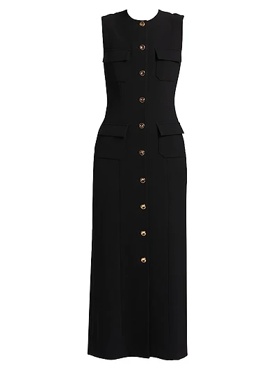 The Corinne Buttoned Sheath Dress