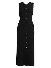 The Corinne Buttoned Sheath Dress