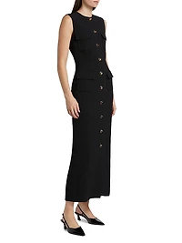 The Corinne Buttoned Sheath Dress