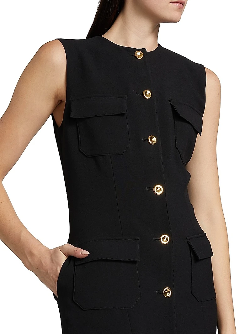 The Corinne Buttoned Sheath Dress