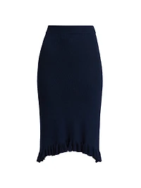 Grace Ruffle-Hem Knee-Length Skirt