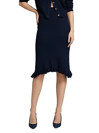 Grace Ruffle-Hem Knee-Length Skirt