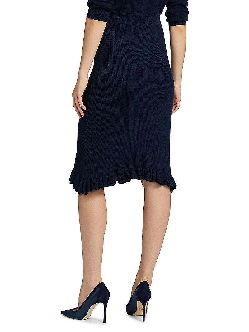 Grace Ruffle-Hem Knee-Length Skirt