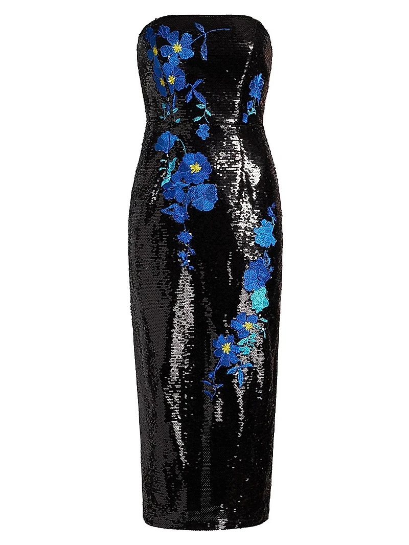 Kait Vines of Floral Sequin Dress