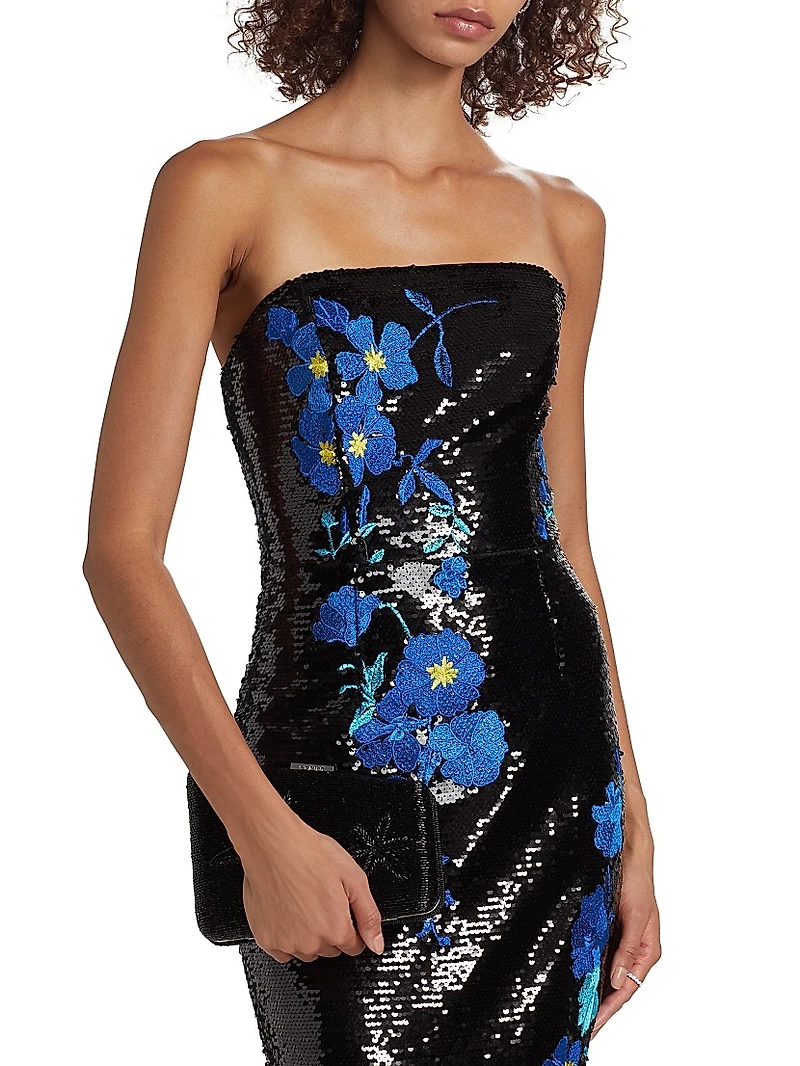 Kait Vines of Floral Sequin Dress