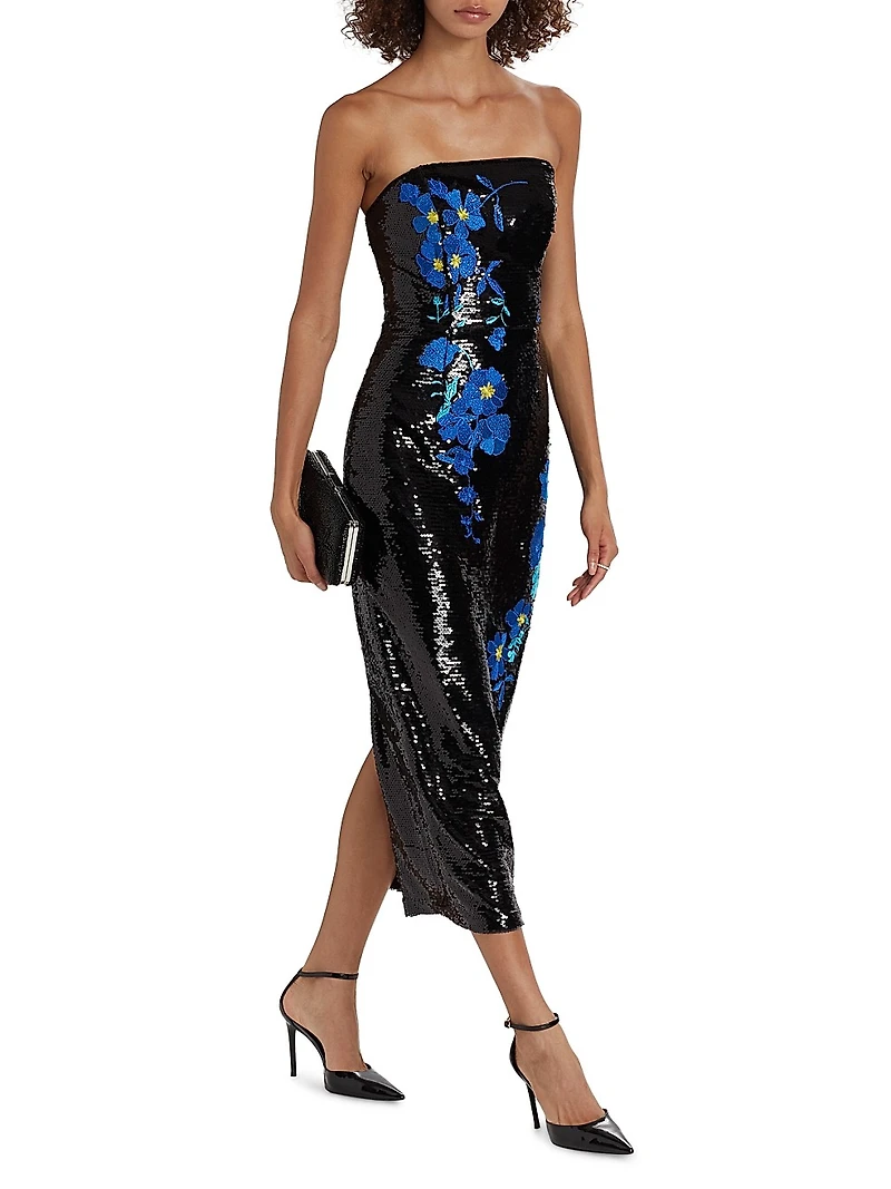 Kait Vines of Floral Sequin Dress