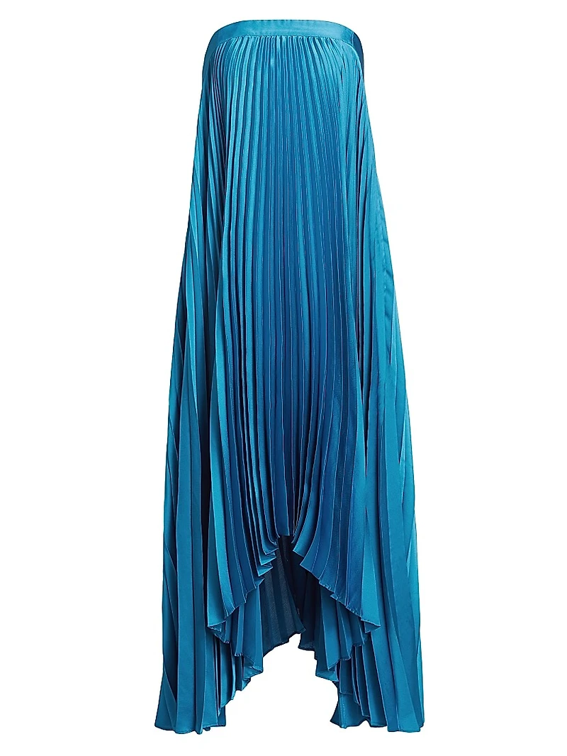 Jordyn Satin Pleated Dress