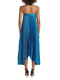 Jordyn Satin Pleated Dress