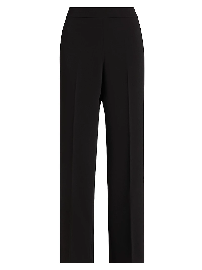 Natia Crease-Front Crepe Pants