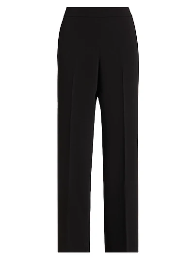 Natia Crease-Front Crepe Pants