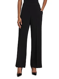 Natia Crease-Front Crepe Pants