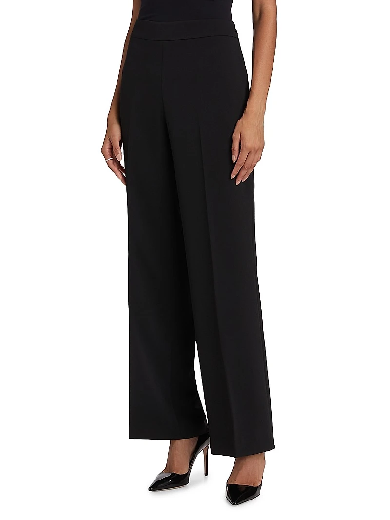 Natia Crease-Front Crepe Pants