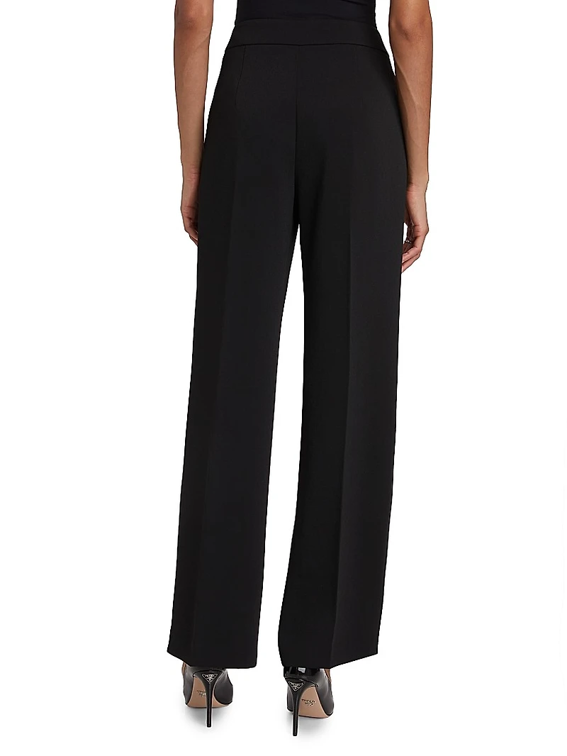 Natia Crease-Front Crepe Pants