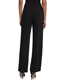 Natia Crease-Front Crepe Pants