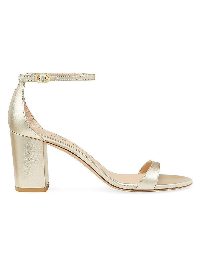 Nudist Block 75MM Metallic Leather Sandals