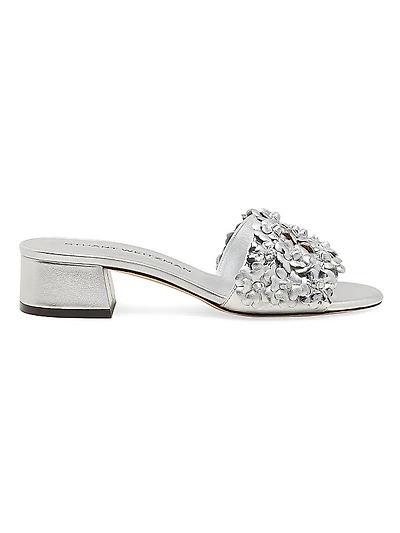 Meadow 35MM Metallic Leather Block-Heel Sandals