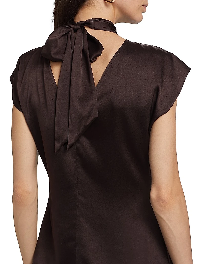 Leilany Silk-Blend Wrap Top