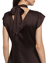 Leilany Silk-Blend Wrap Top