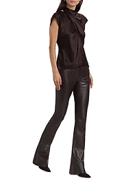 Leilany Silk-Blend Wrap Top