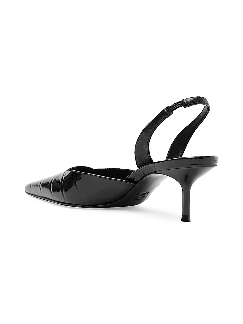 Paola 65MM Leather Mid-Heel Pumps