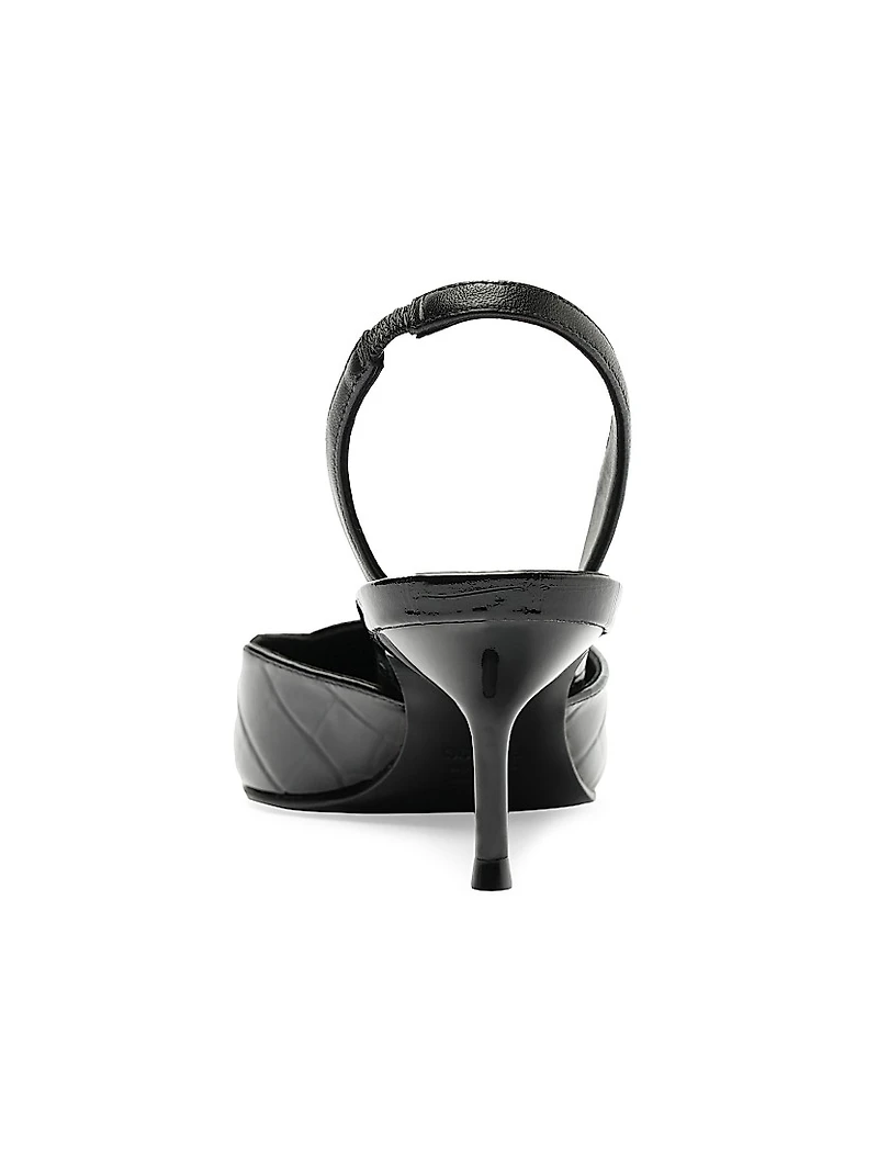 Paola 65MM Leather Mid-Heel Pumps