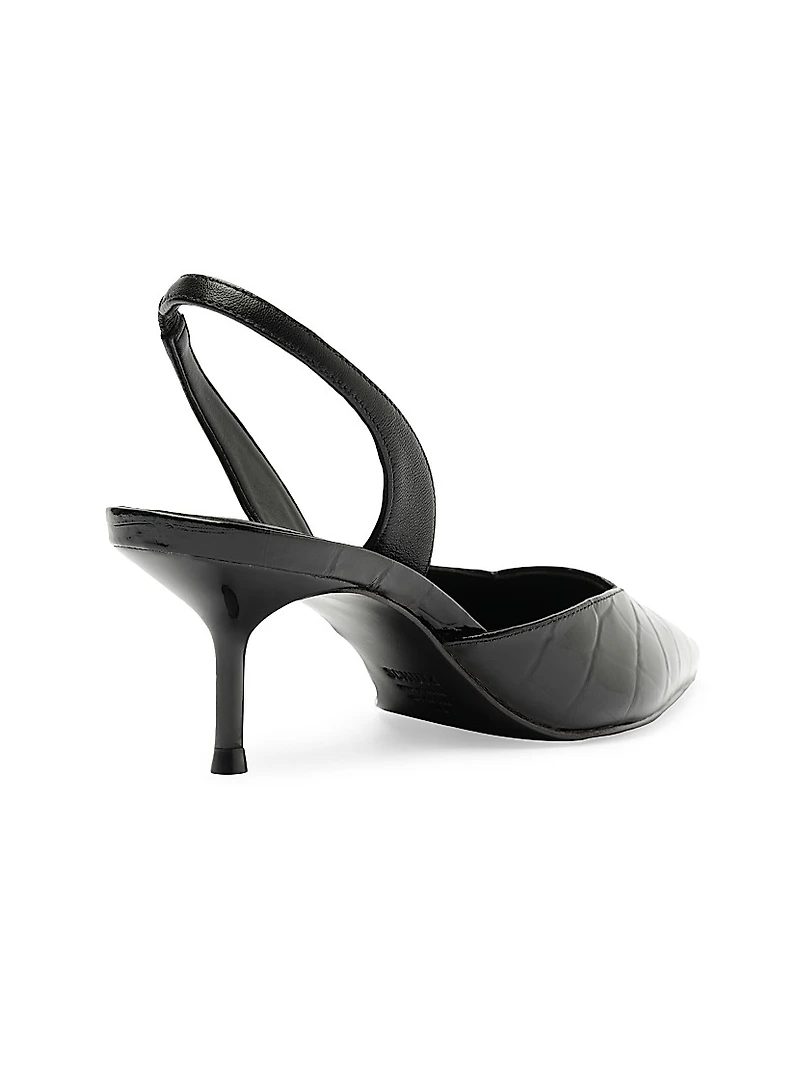 Paola 65MM Leather Mid-Heel Pumps