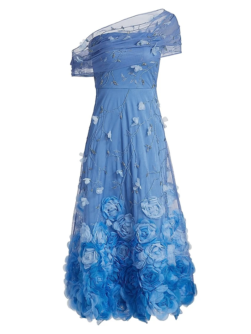 Meredith Floral One-Shoulder Cocktail Dress